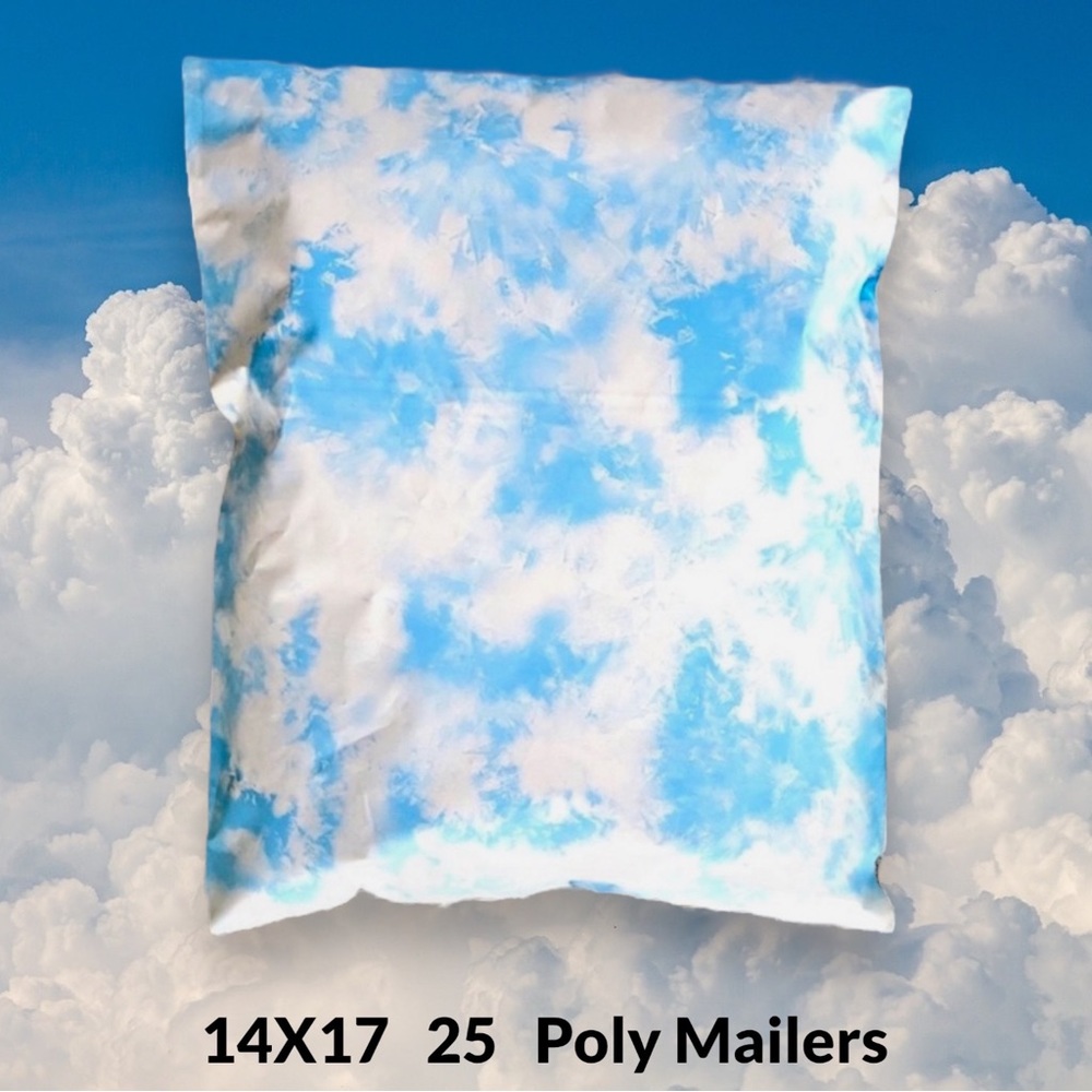 ( Quantity 25 14x17 ) Cloud Tie Dye Sky Poly Mailers Bags Shipping Envelopes
